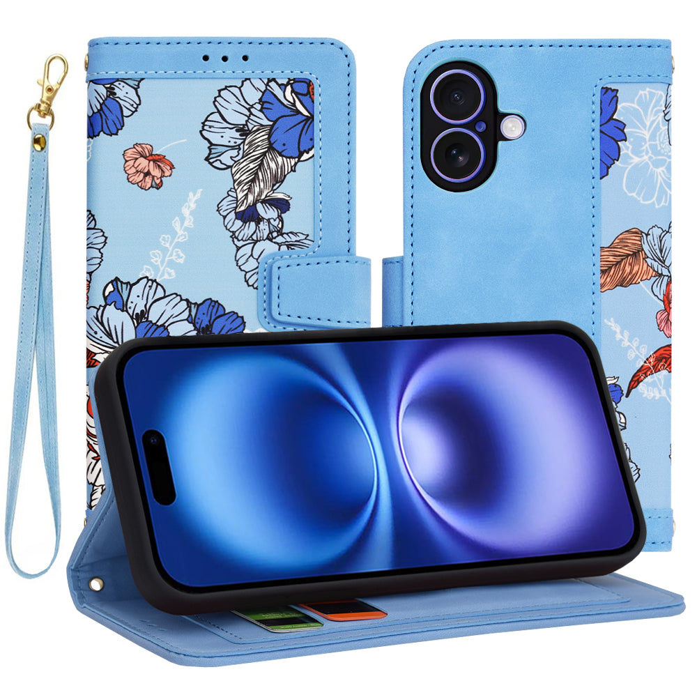 Coque pour Apple iPhone 16, Techsuit, FlipCraft, Bleu