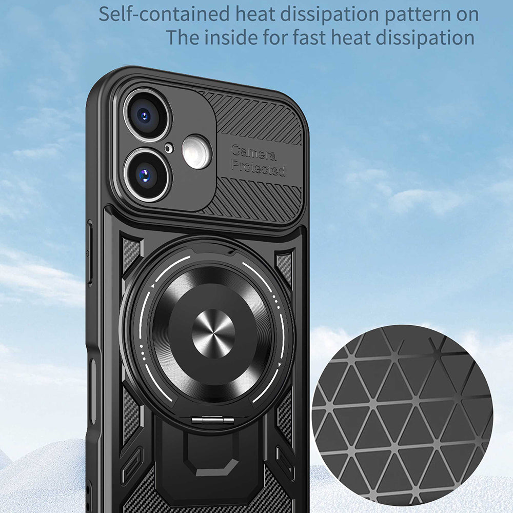 Coque pour Apple iPhone 16, Techsuit, RuggedCam, Noire