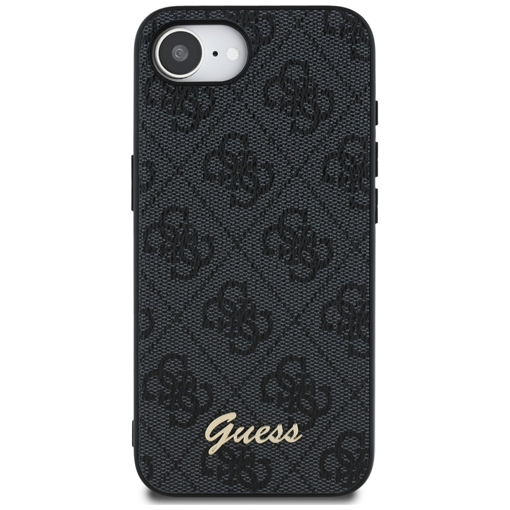 Étui pour Apple iPhone 17e / 16e, Guess, Logo Script 4G, Noir