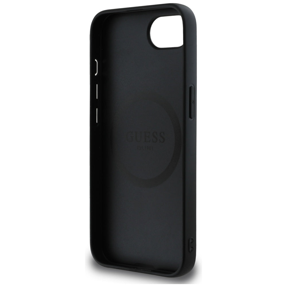 Étui pour Apple iPhone 17e / 16e, Guess, Logo Script 4G, Noir
