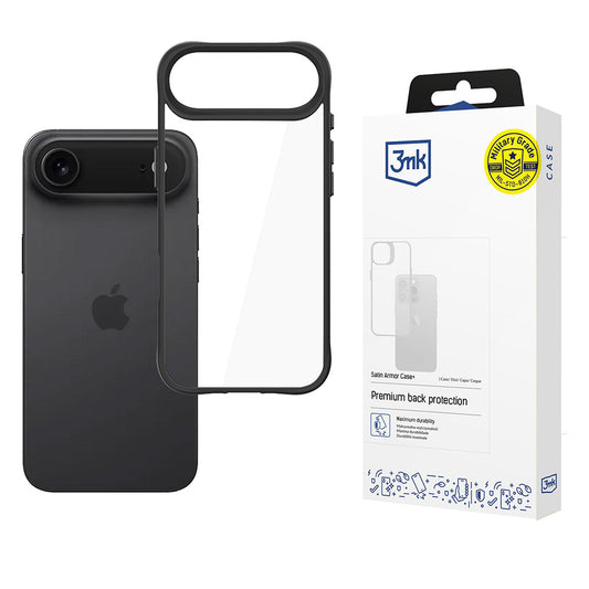 Étui pour Apple iPhone 17 Air, 3MK, Satin Armor Case+, Noir