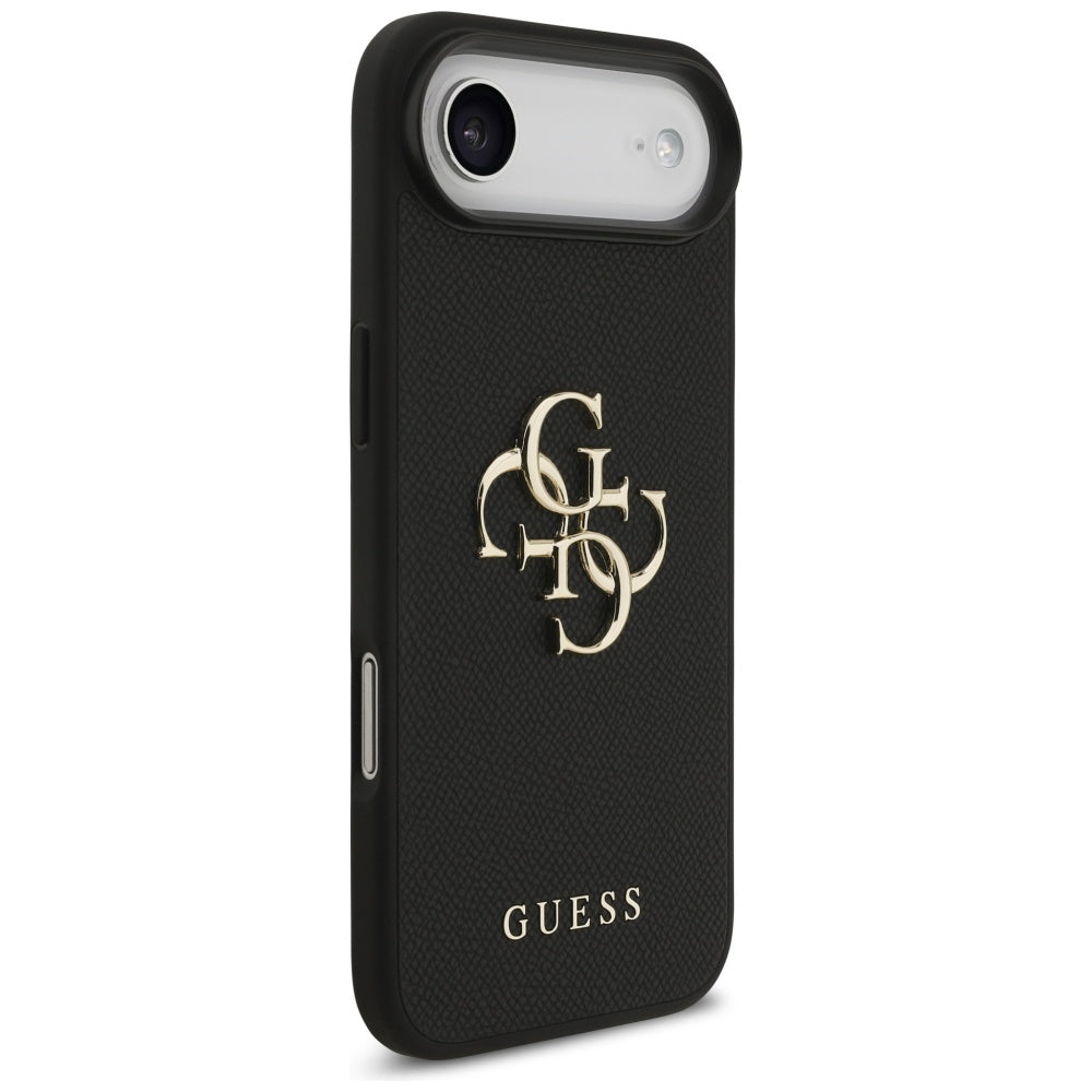 Étui pour Apple iPhone 17 Air, Guess, 4G Grained Big and Classic Logo, Noir
