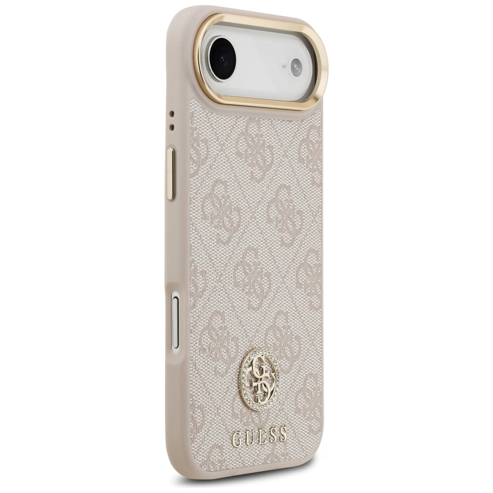 Étui pour Apple iPhone 17 Air, Guess, 4G Strass Logo et Grande Bandoulière, Rose