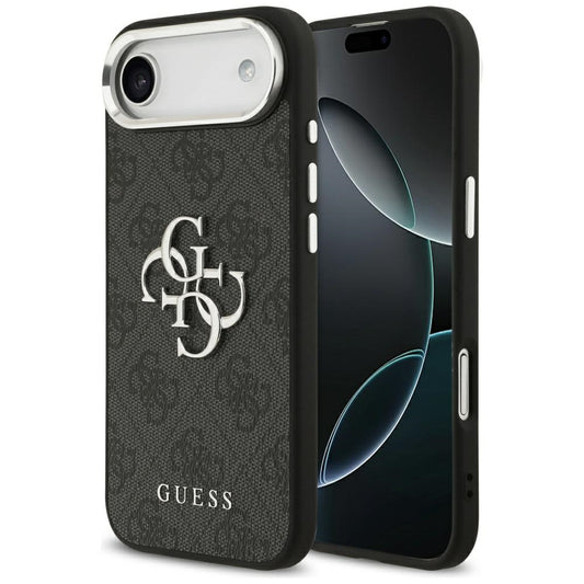 Étui pour Apple iPhone 17 Air, Guess, Big 4G Logo Classic, Noir Argenté