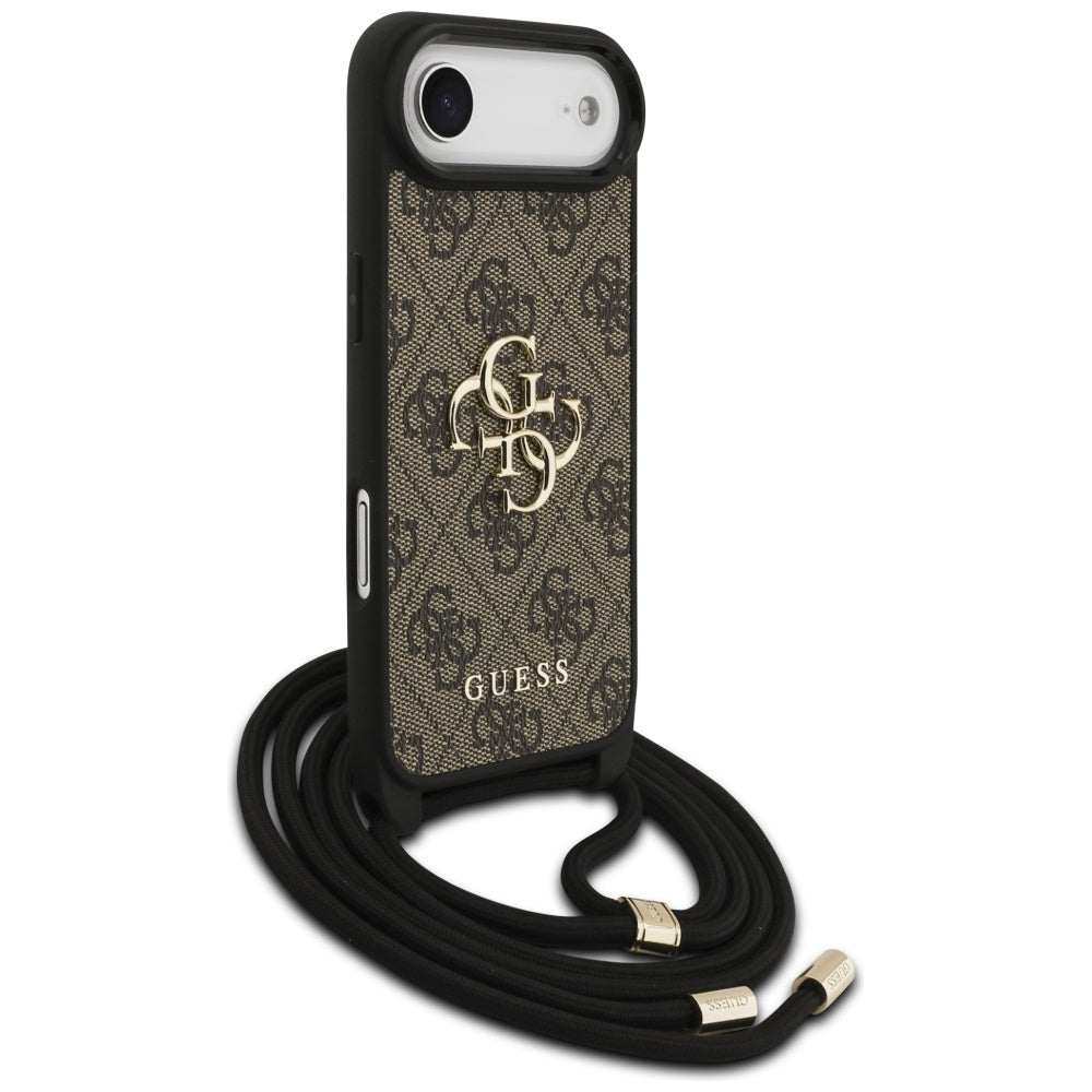 Case for Apple iPhone 17 Air, Guess, Crossbody Cord 4G Big Logo, Brown
