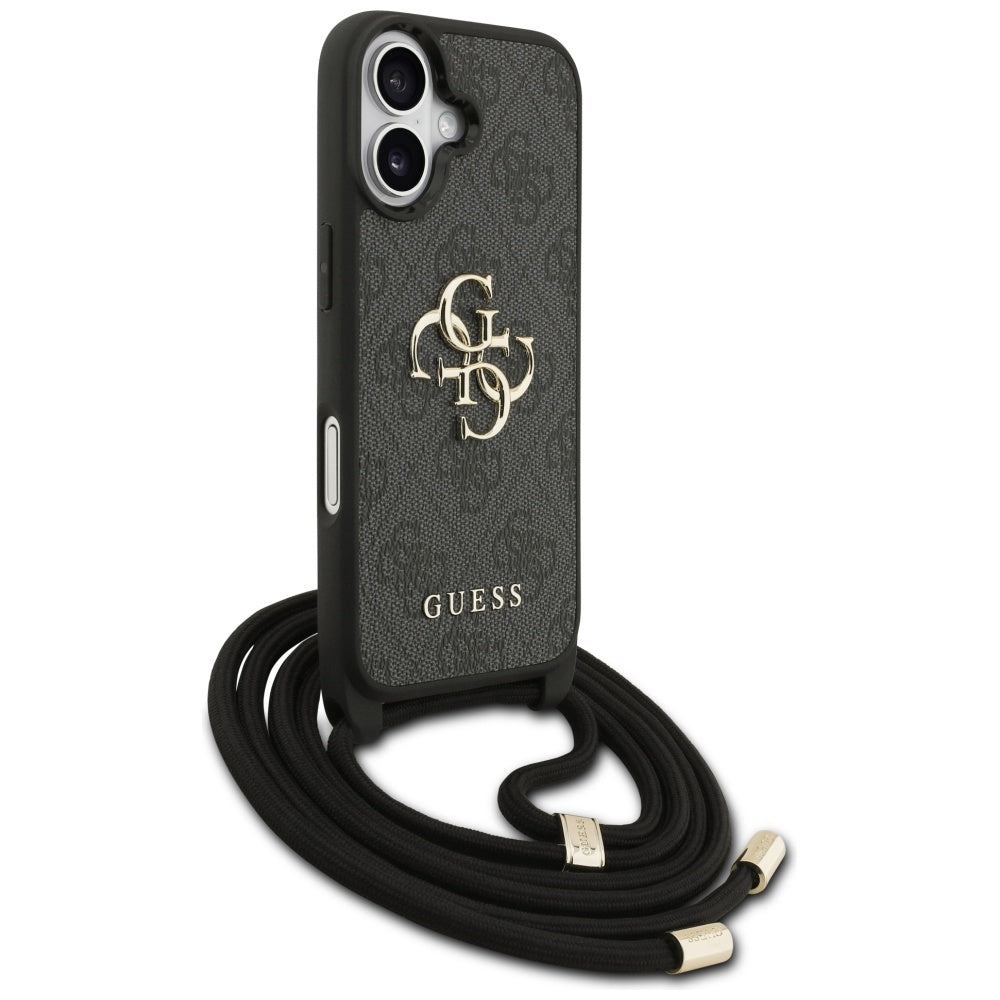 Étui pour Apple iPhone 17, Guess, 4G CBDY Grand Logo avec Bandoulière, Noir