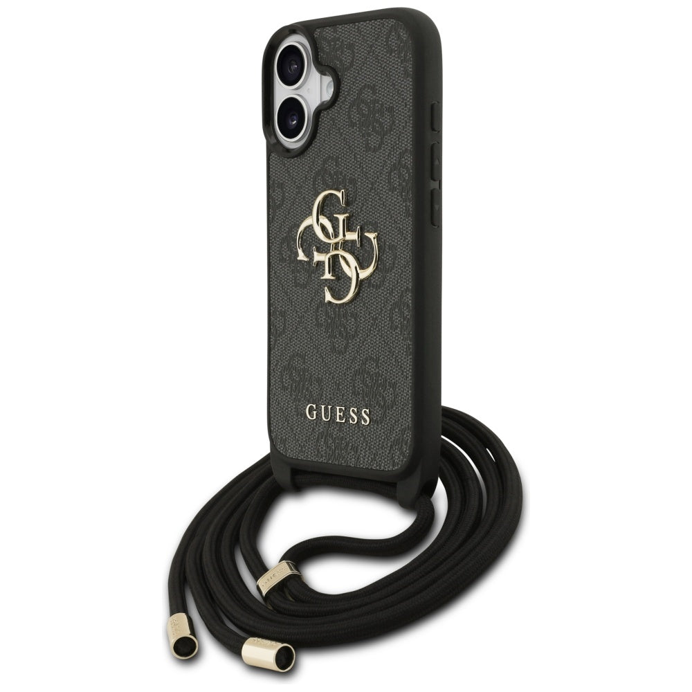 Étui pour Apple iPhone 17, Guess, 4G CBDY Grand Logo avec Bandoulière, Noir