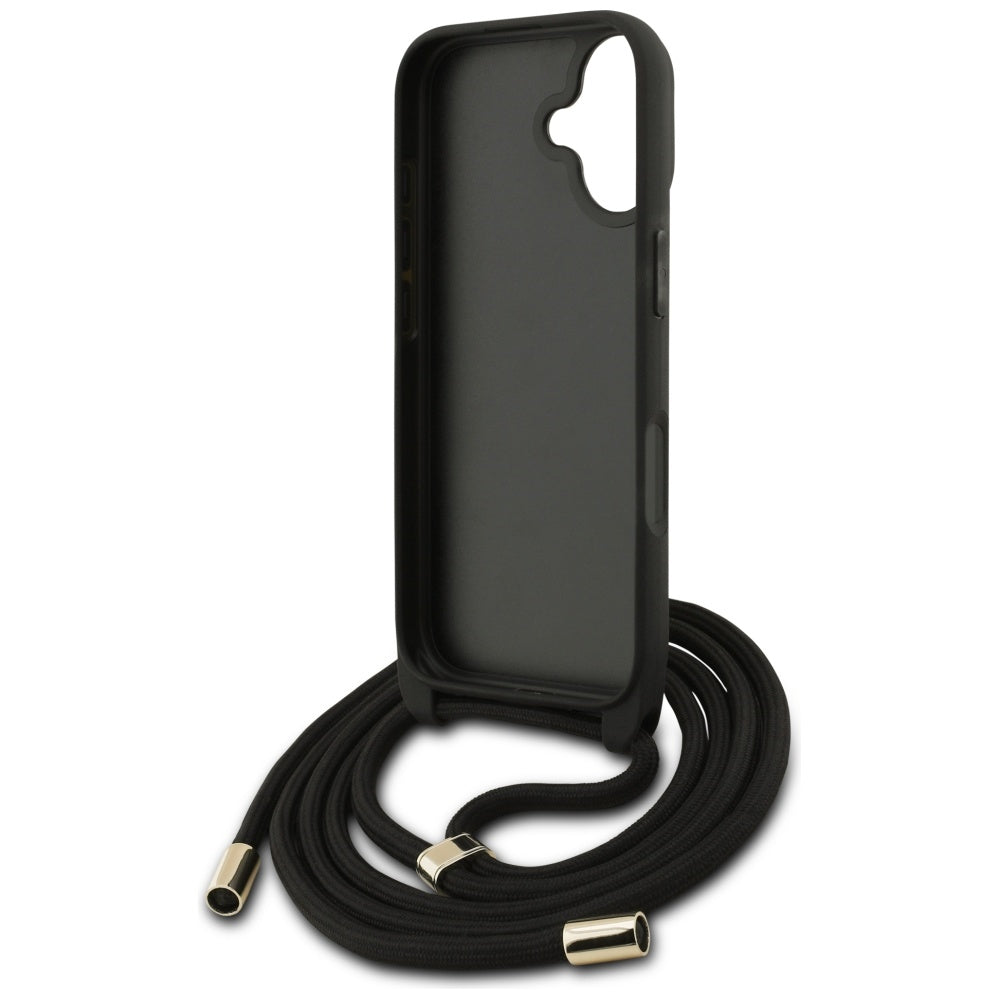 Étui pour Apple iPhone 17, Guess, 4G CBDY Grand Logo avec Bandoulière, Noir