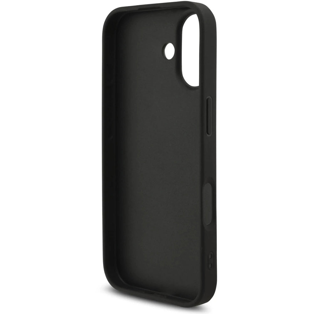 Étui pour Apple iPhone 17, Guess, 4G Classic Logo avec sangle, Noir