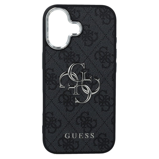 Étui pour Apple iPhone 17, Guess, Big 4G Logo Classic, Noir Argenté