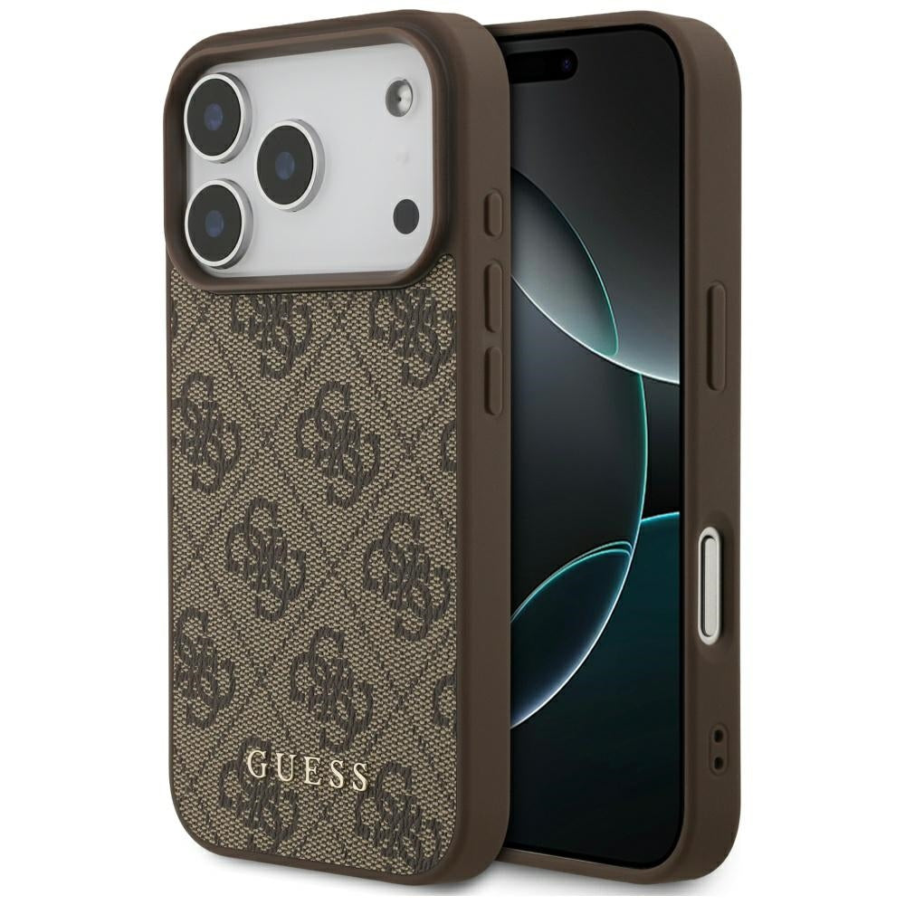 Housse pour Apple iPhone 17 Pro, Guess, 4G Classic, Marron