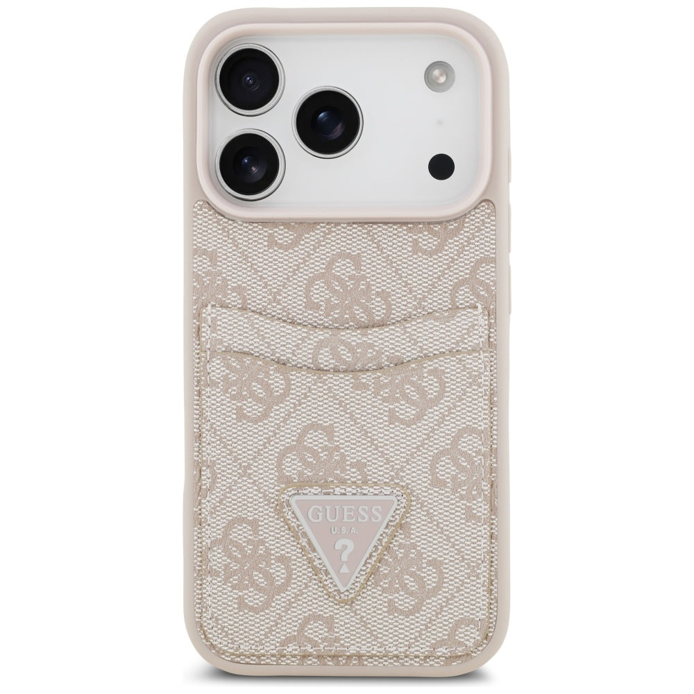 Étui pour Apple iPhone 17 Pro, Guess, 4G Double Card Triangle, Rose