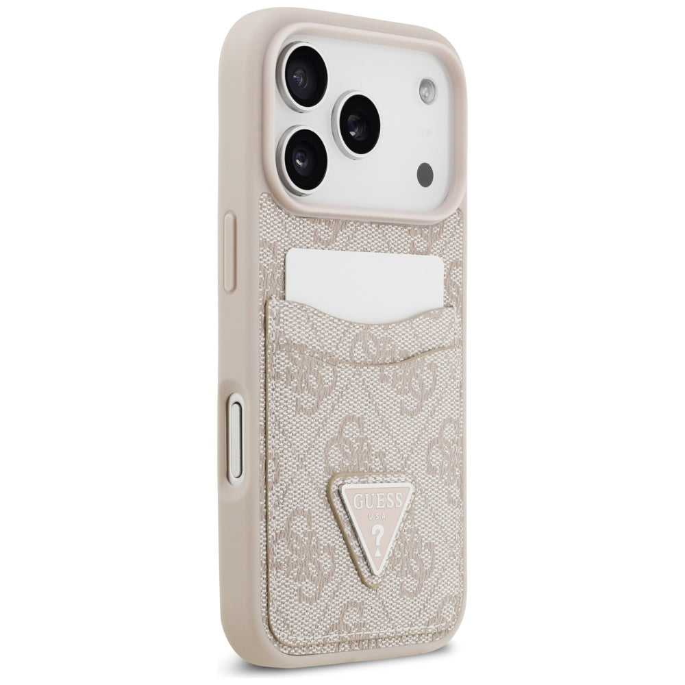Étui pour Apple iPhone 17 Pro, Guess, 4G Double Card Triangle, Rose