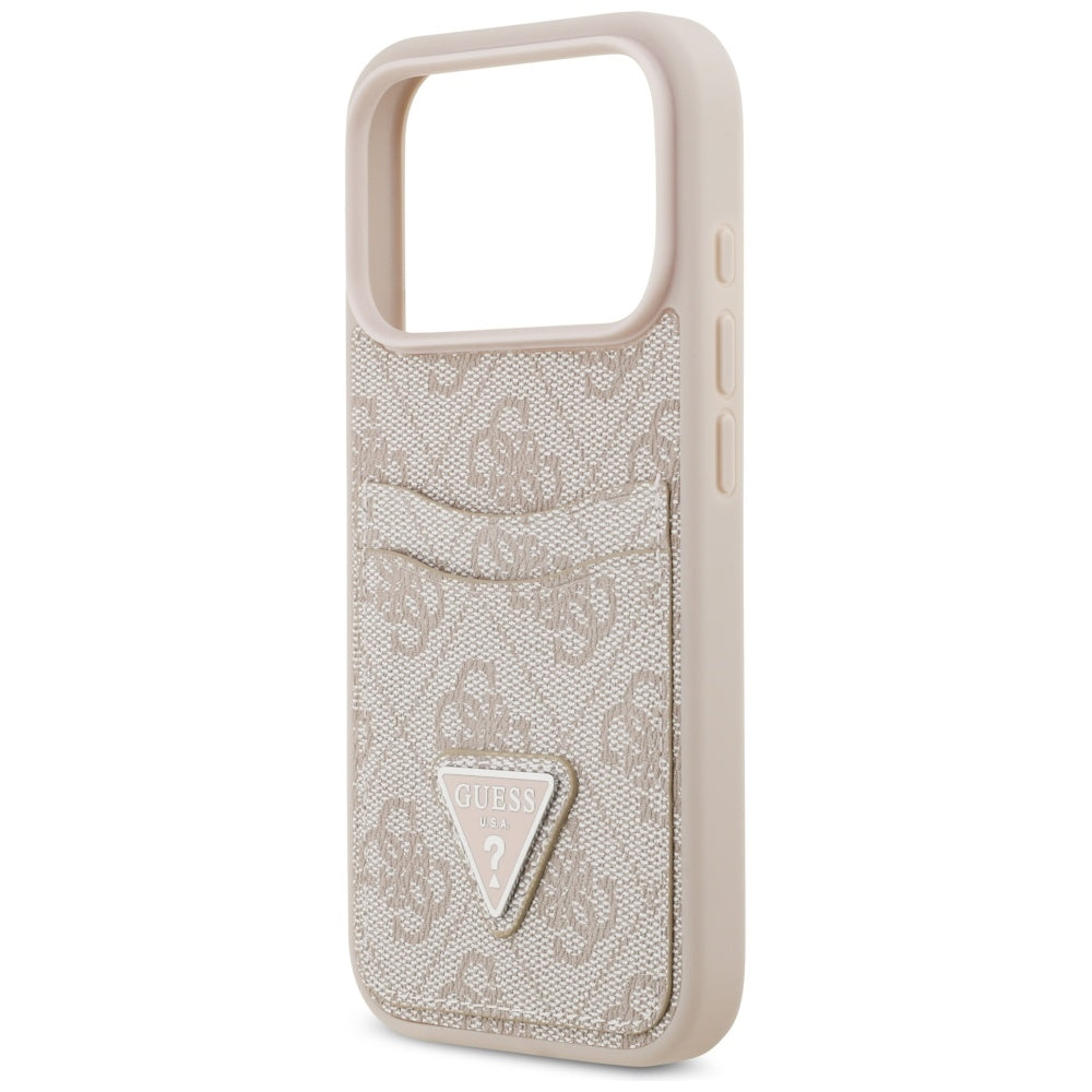 Étui pour Apple iPhone 17 Pro, Guess, 4G Double Card Triangle, Rose