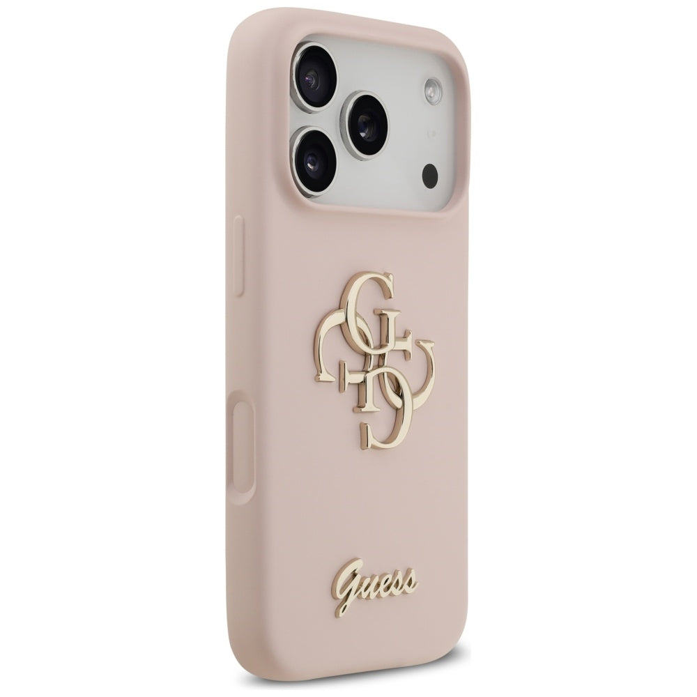 Étui pour Apple iPhone 17 Pro, Guess, Big 4G Script, Rose Clair