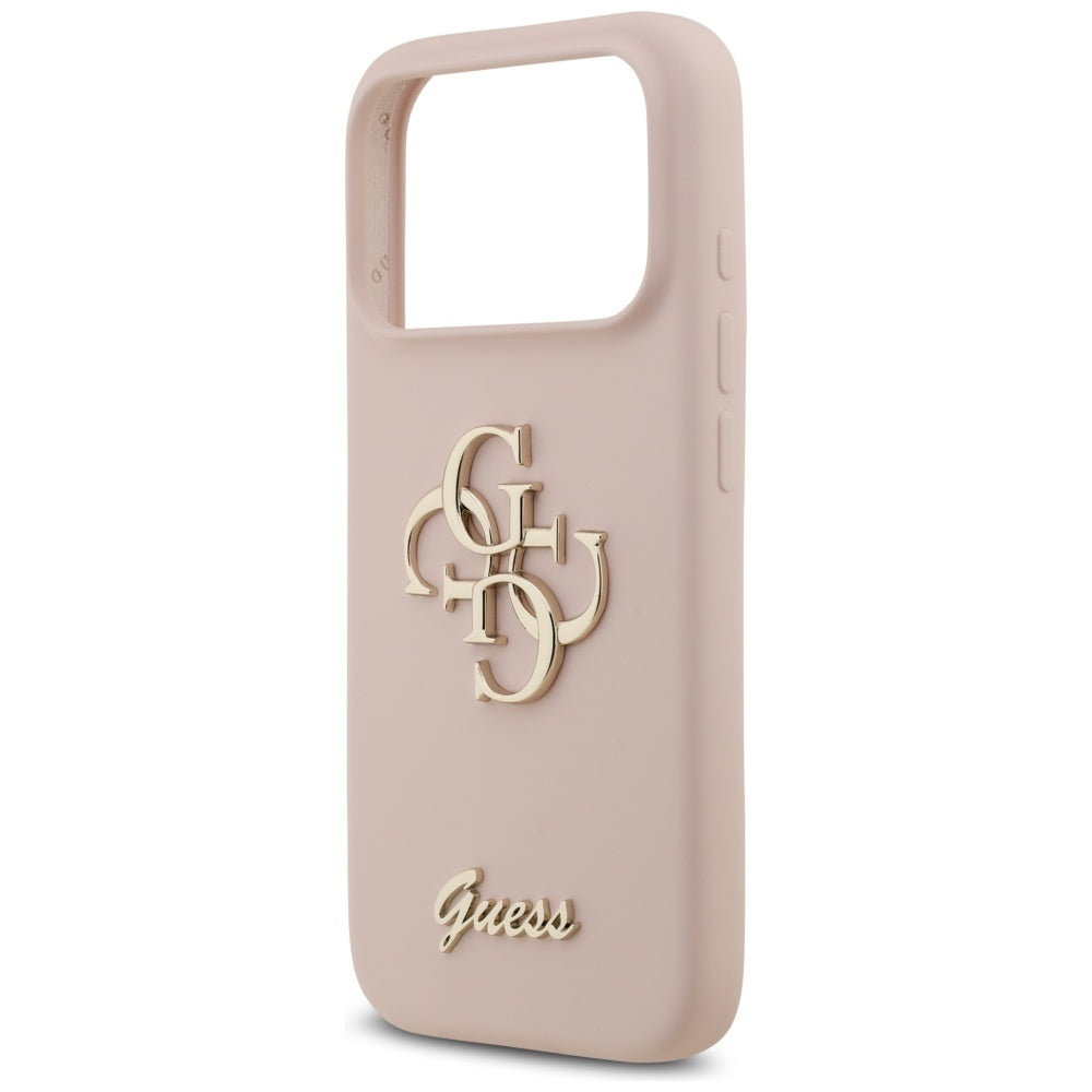 Étui pour Apple iPhone 17 Pro, Guess, Big 4G Script, Rose Clair