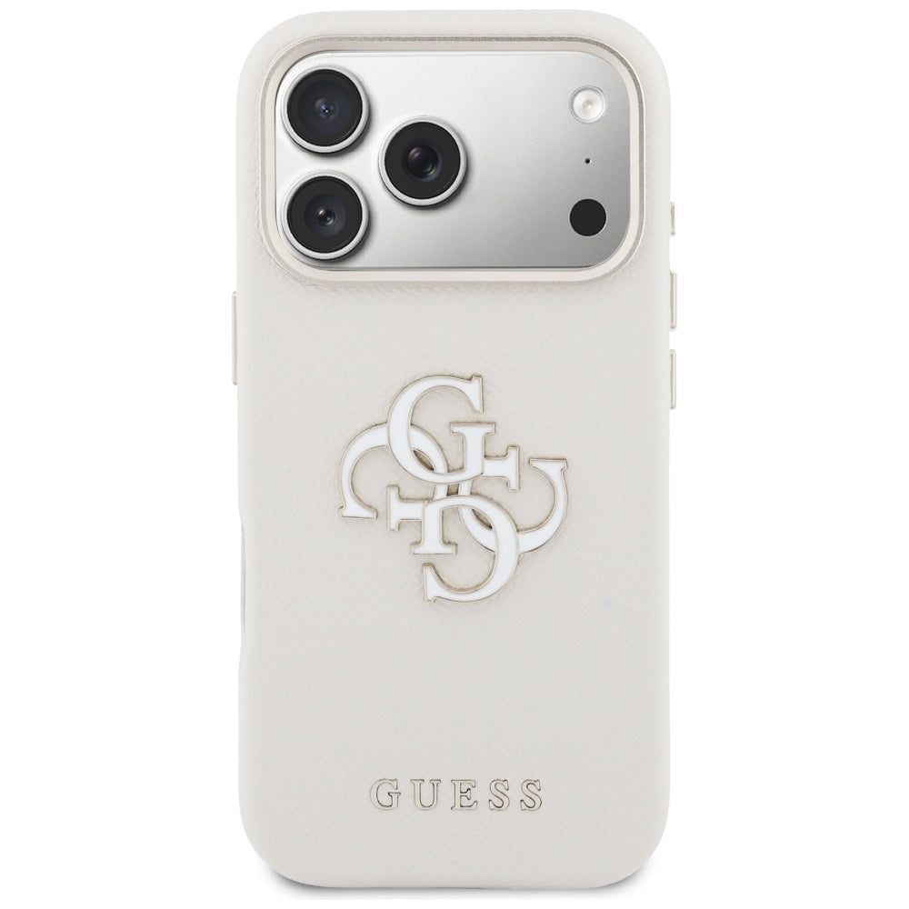 Étui pour Apple iPhone 17 Pro, Guess, Logo Résine, Beige