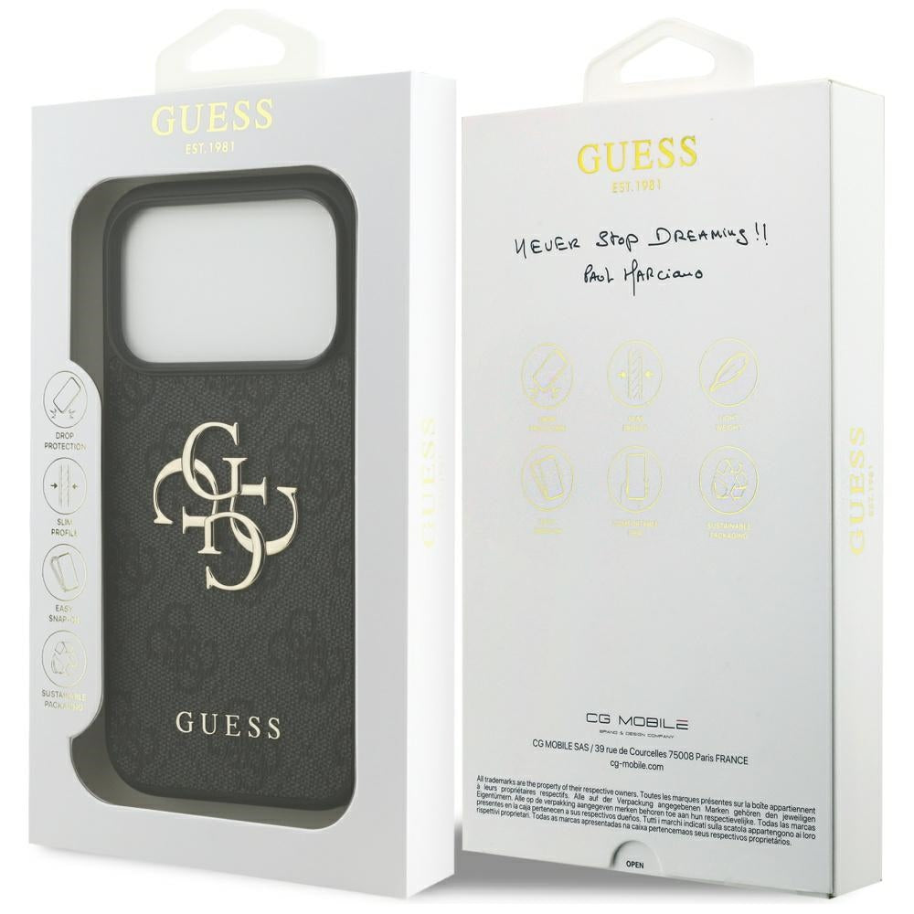 Étui pour Apple iPhone 17 Pro Max, Guess, 4G Big Logo, Noir