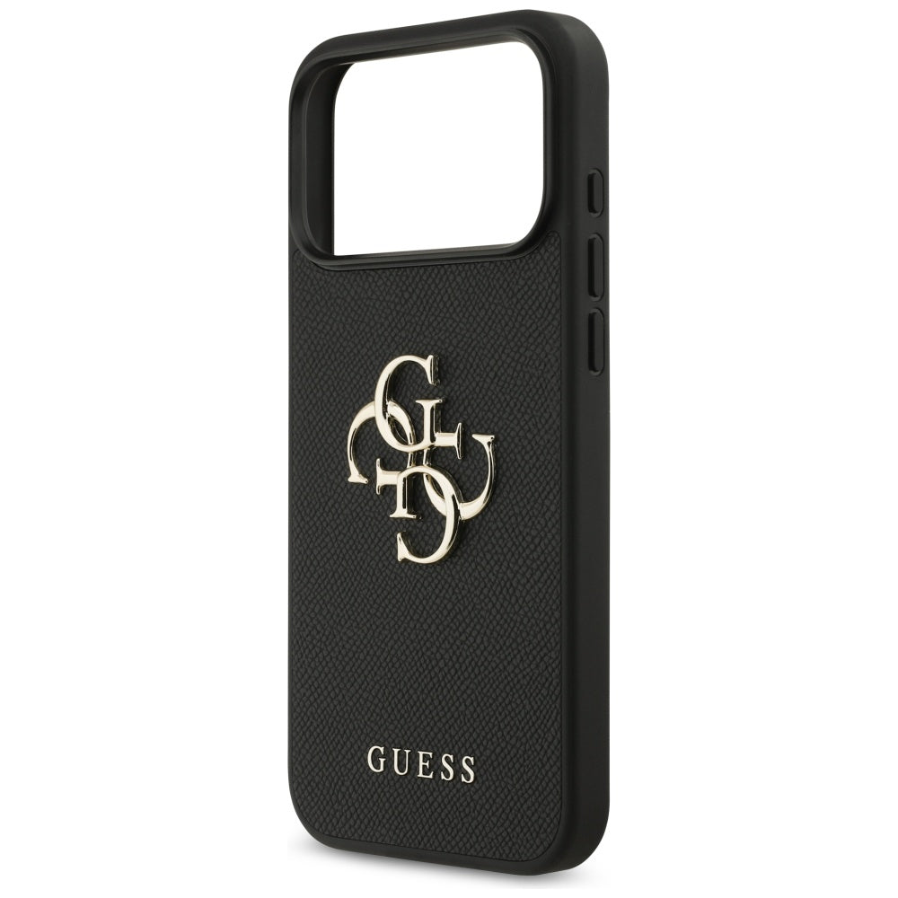 Étui pour Apple iPhone 17 Pro Max, Guess, 4G Grained Big and Classic Logo, Noir