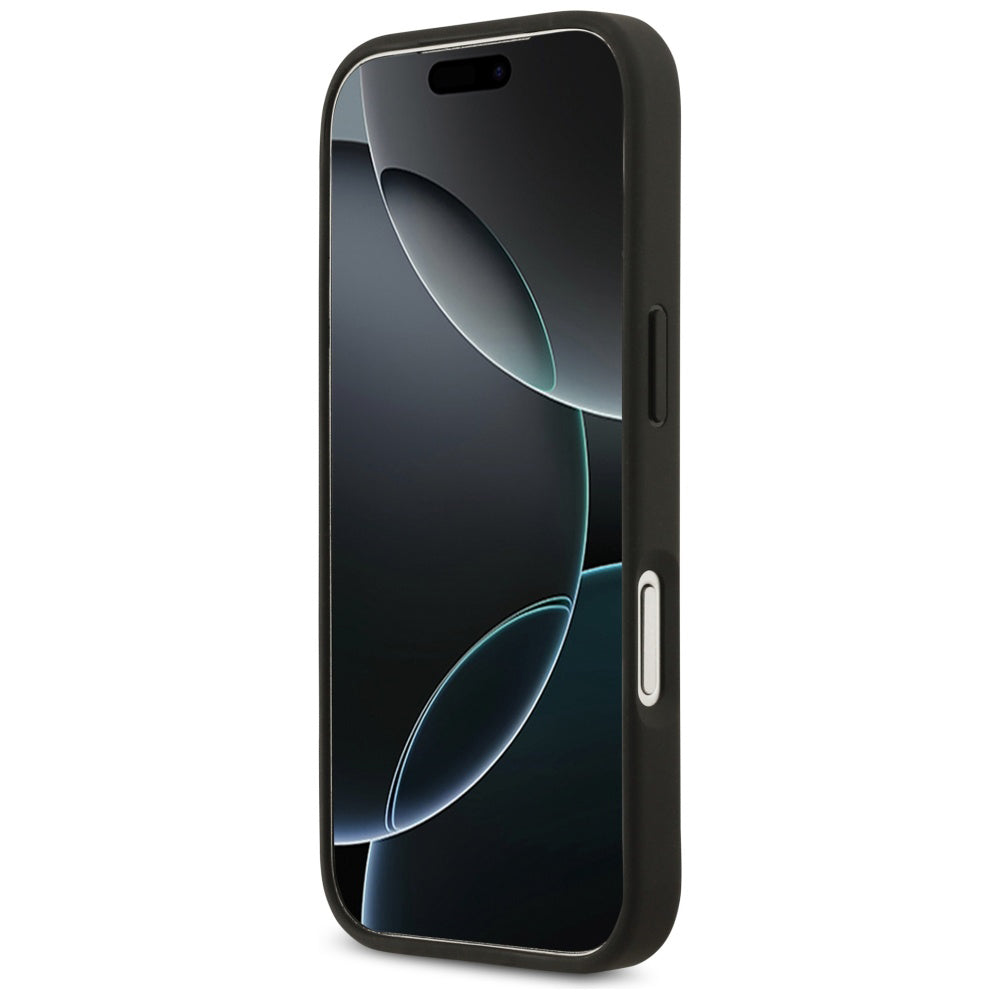 Étui pour Apple iPhone 17 Pro Max, Guess, 4G Grained Roses Big Logo, Noir
