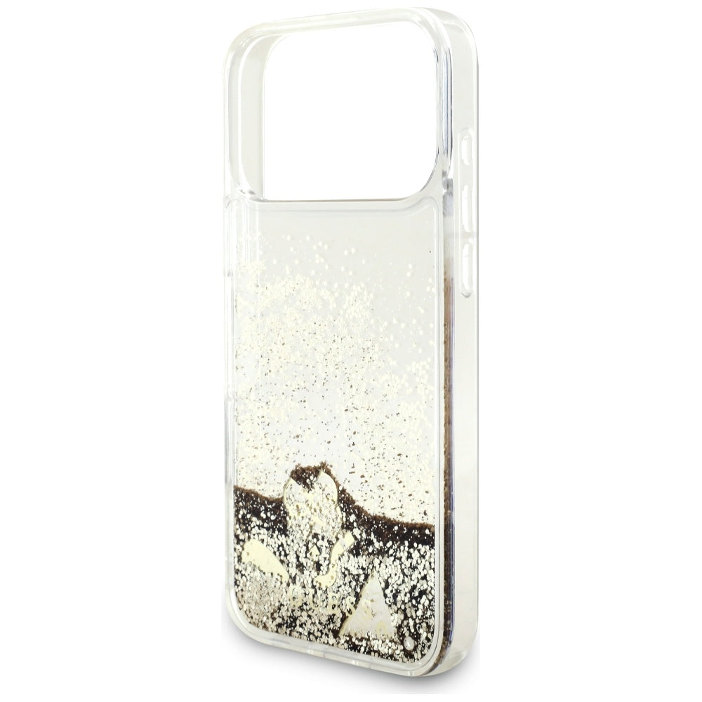 Étui pour Apple iPhone 17 Pro Max, Guess, Liquid Glitter Charms, Doré