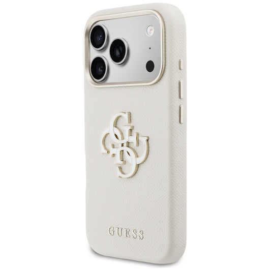 Étui pour Apple iPhone 17 Pro Max, Guess, Resin Logo, Beige