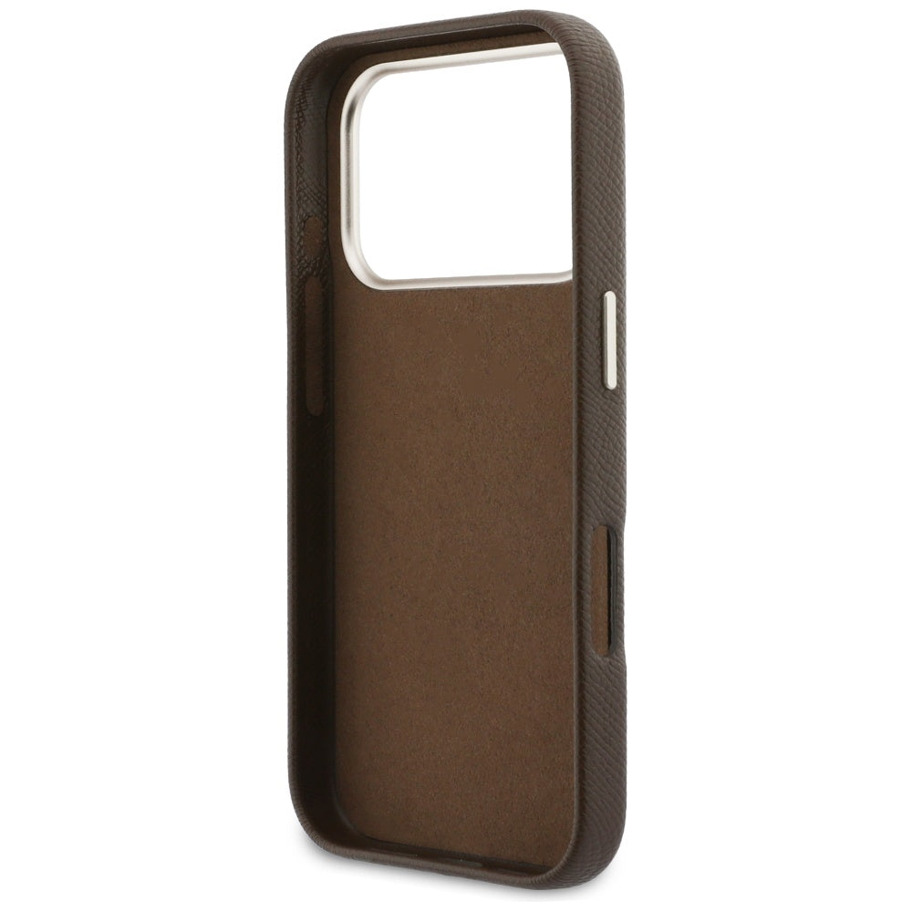 Étui pour Apple iPhone 17 Pro Max, Guess, Logo en Résine, Marron