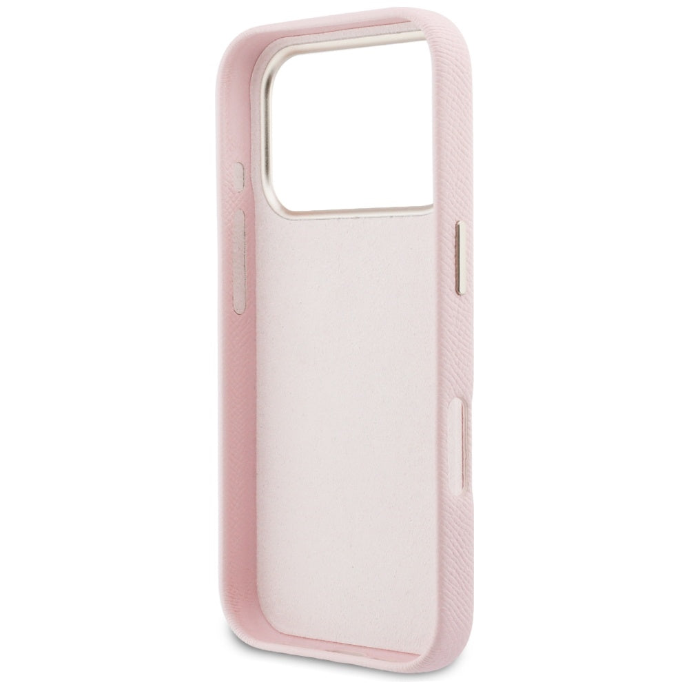 Coque pour Apple iPhone 17 Pro, Guess, Logo en résine, Rose