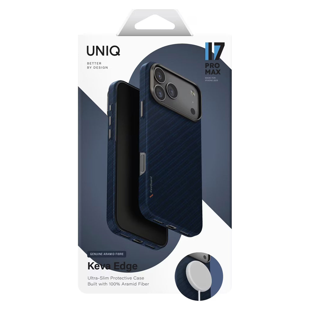 Étui MagSafe pour Apple iPhone 17 Pro, UNIQ, Keva MagClick, Bleu marine