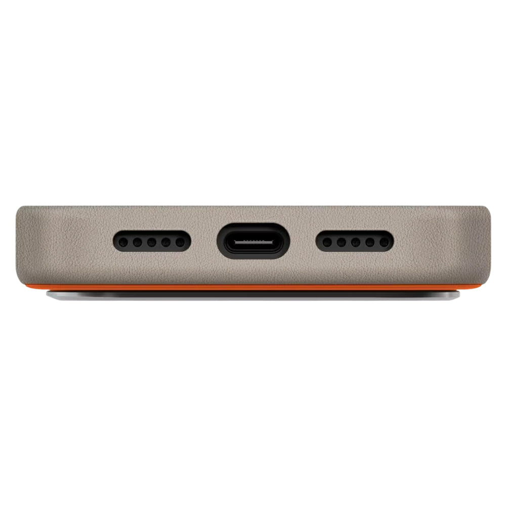 Case for Apple iPhone 17 Pro, UNIQ, Lyden Leatherette, Beige Orange