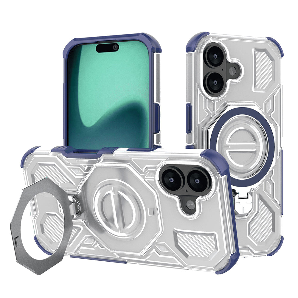 Étui pour Apple iPhone 17, Techsuit, Carbon Shield Pro, Bleu