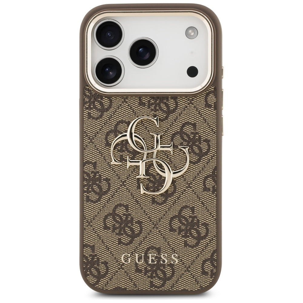 Coque pour Apple iPhone 18 Pro / 17 Pro, Guess, 4G Big Classic Logo, Marron