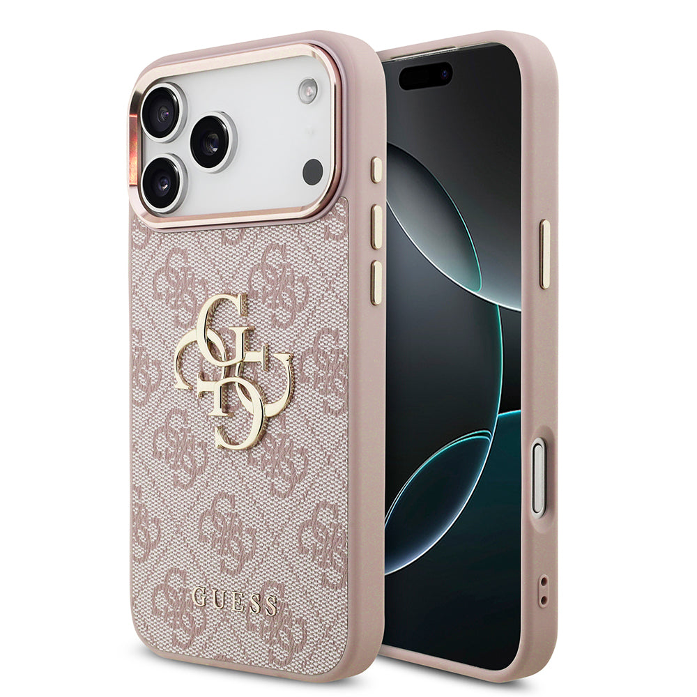 Coque pour Apple iPhone 18 Pro / 17 Pro, Guess, 4G Big Classic Logo, Rose