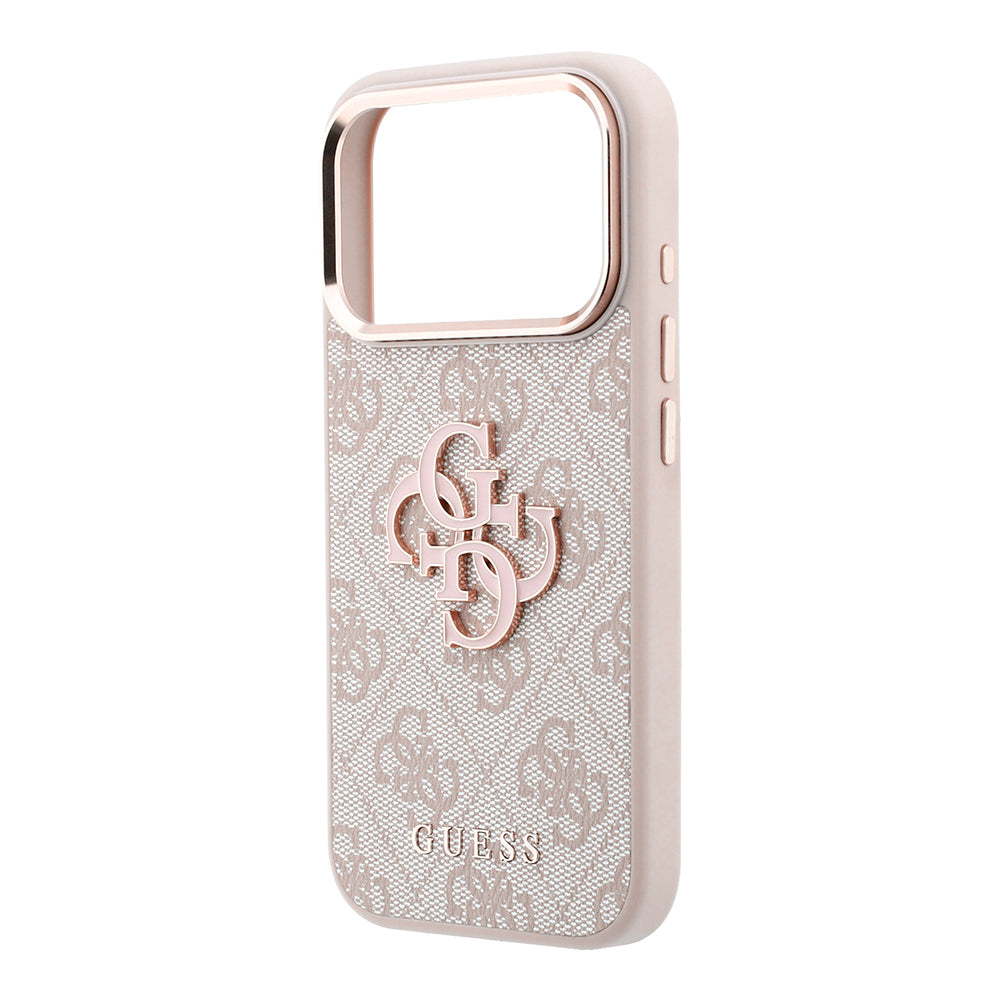 Coque pour Apple iPhone 18 Pro / 17 Pro, Guess, Logo Résine 4G Grand, Rose