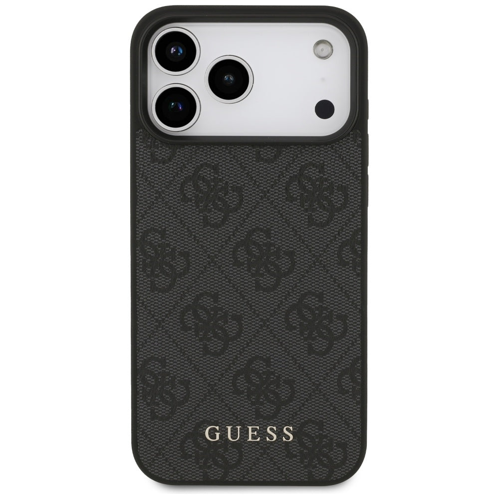 Coque pour Apple iPhone 18 Pro / 17 Pro, Guess, Logo Classique 4G, Noire