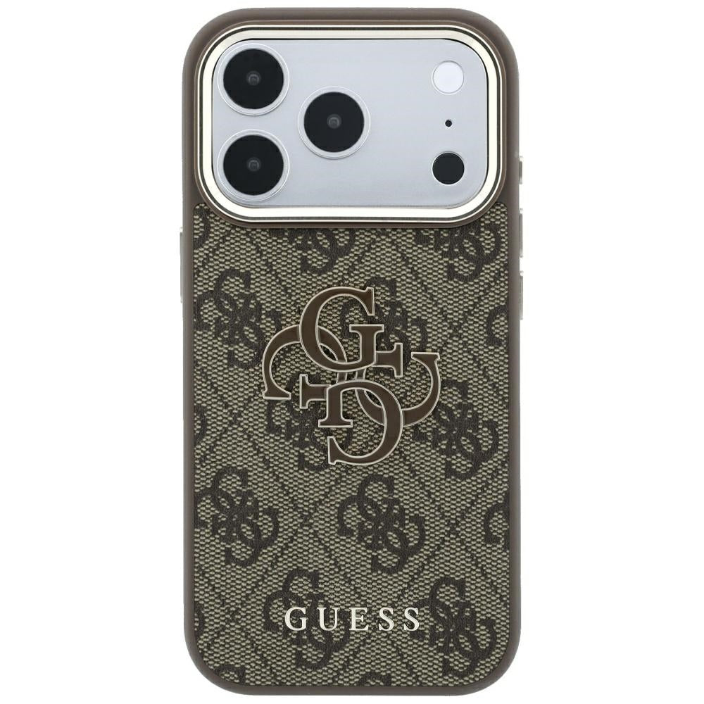 Coque pour Apple iPhone 18 Pro Max / 17 Pro Max, Guess, Logo Résine 4G Grand, Marron
