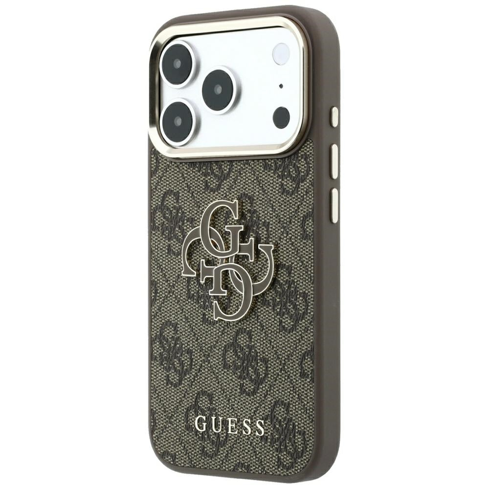 Coque pour Apple iPhone 18 Pro Max / 17 Pro Max, Guess, Logo Résine 4G Grand, Marron