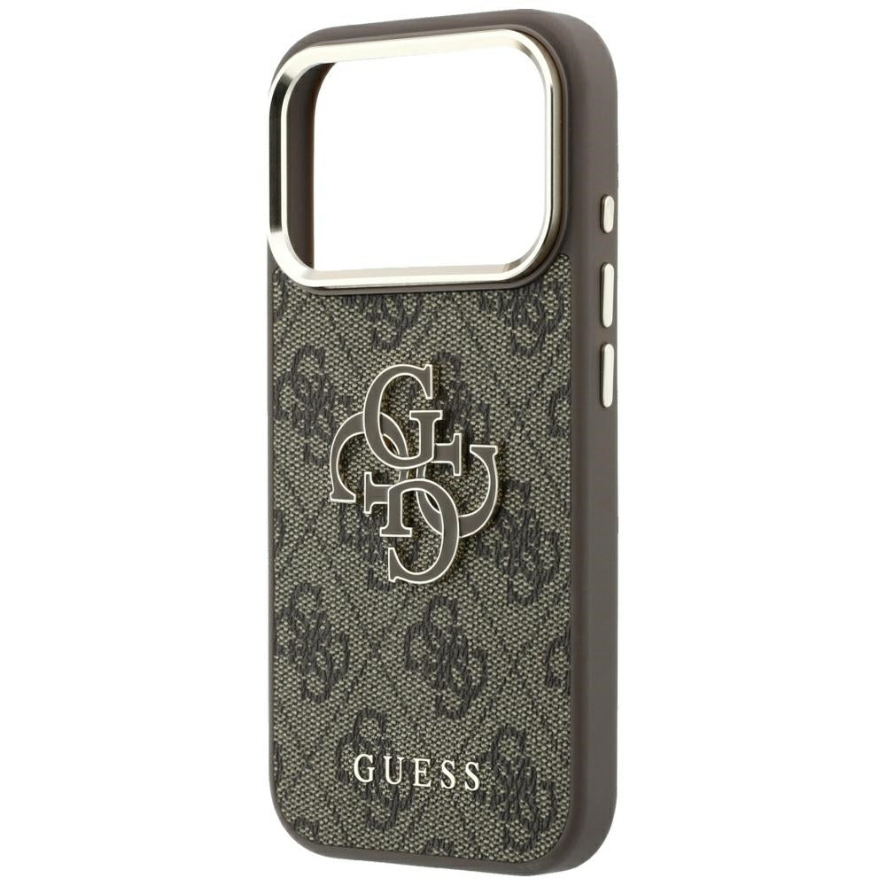 Coque pour Apple iPhone 18 Pro Max / 17 Pro Max, Guess, Logo Résine 4G Grand, Marron