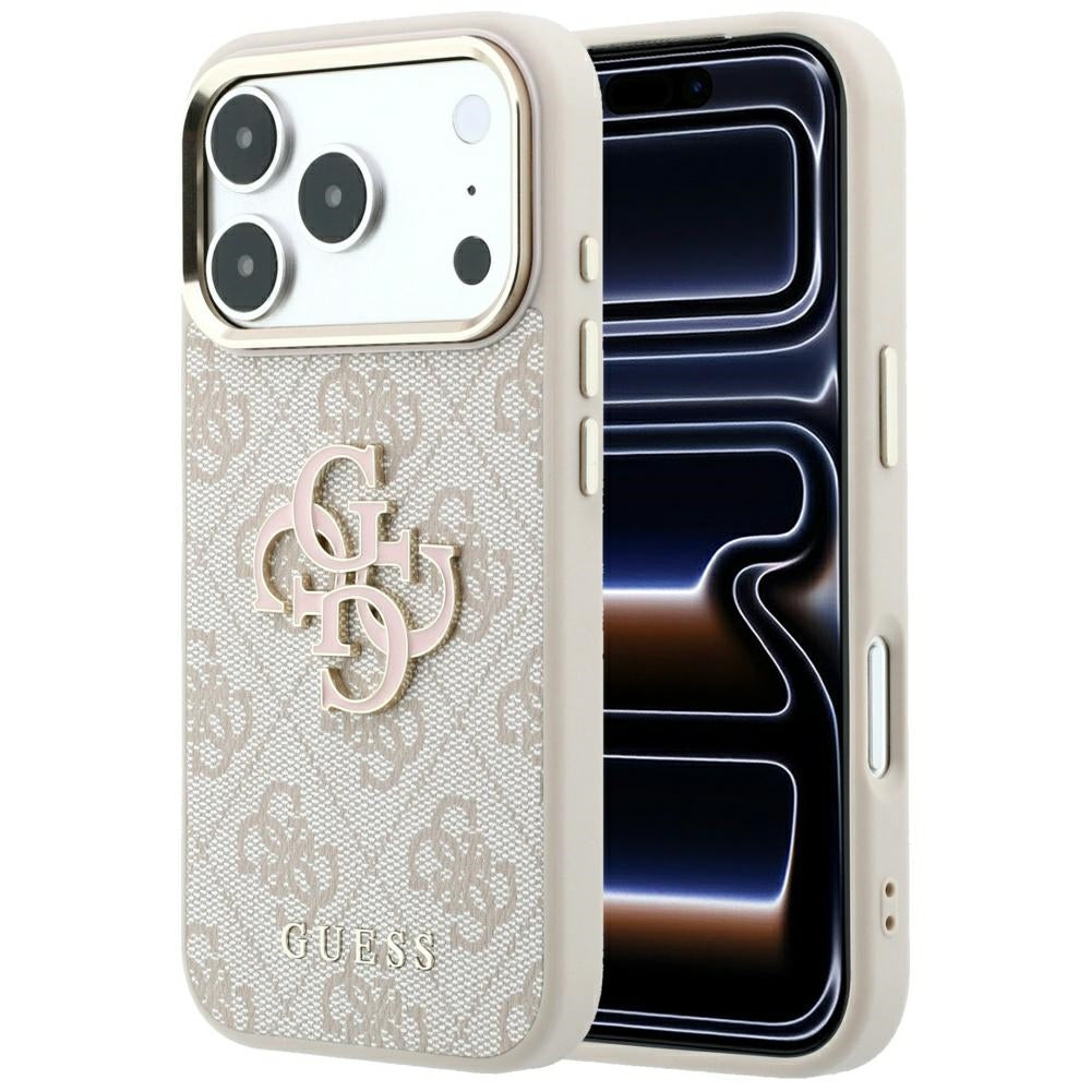 Coque pour Apple iPhone 18 Pro Max / 17 Pro Max, Guess, Grand Logo Résine 4G, Rose