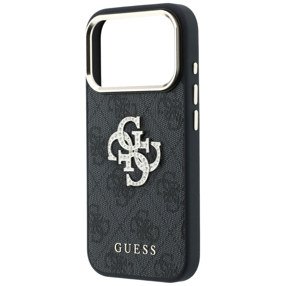 Coque pour Apple iPhone 18 Pro Max / 17 Pro Max, Guess, Logo 4G Big Strass, Noire