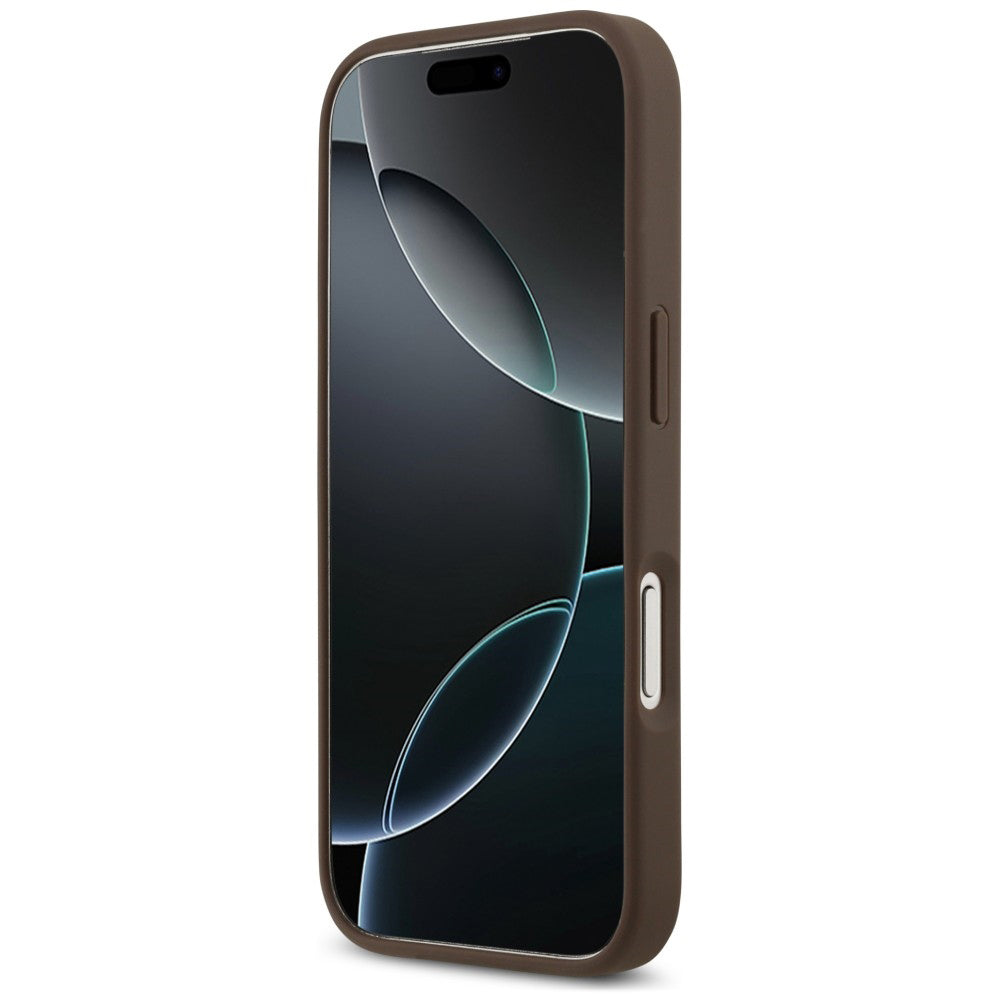 Coque pour Apple iPhone 18 Pro Max / 17 Pro Max, Guess, 4G Double Card Triangle, marron