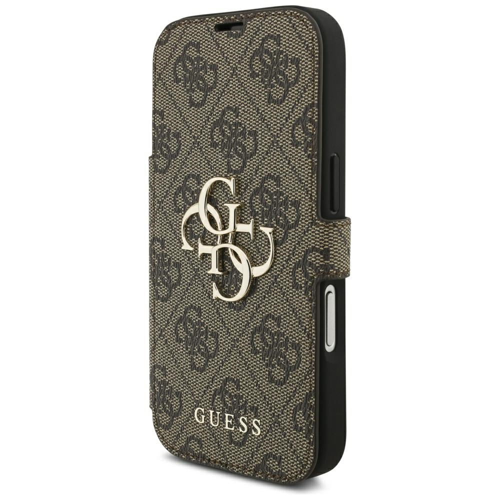 Coque pour Apple iPhone 18 Pro Max / 17 Pro Max, Guess, Logo Métal 4G, Marron