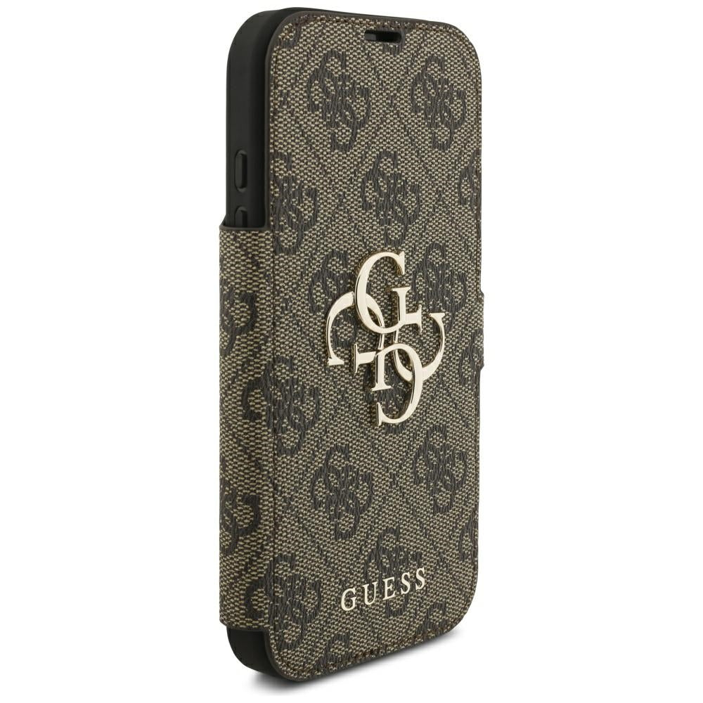 Coque pour Apple iPhone 18 Pro Max / 17 Pro Max, Guess, Logo Métal 4G, Marron