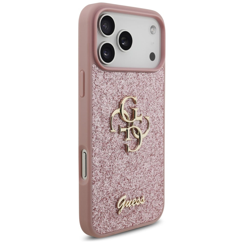 Coque pour Apple iPhone 18 Pro Max / 17 Pro Max, Guess, Fixed Glitter Big 4G, Rose