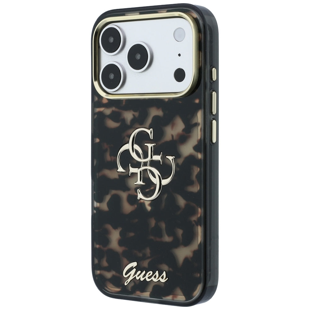 Coque pour Apple iPhone 18 Pro Max / 17 Pro Max, Guess, IML 4G Metal Script, Marron