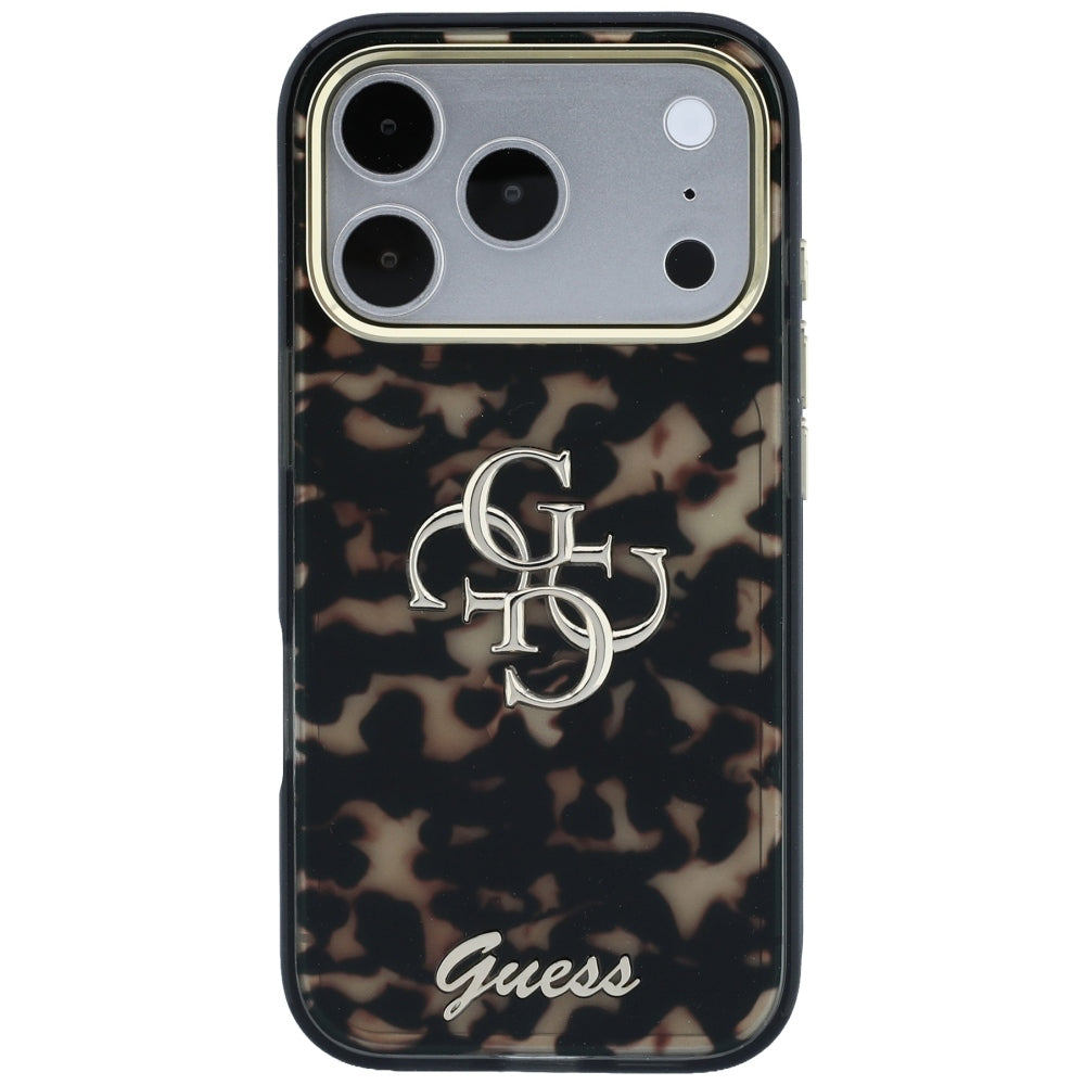 Coque pour Apple iPhone 18 Pro Max / 17 Pro Max, Guess, IML 4G Metal Script, Marron