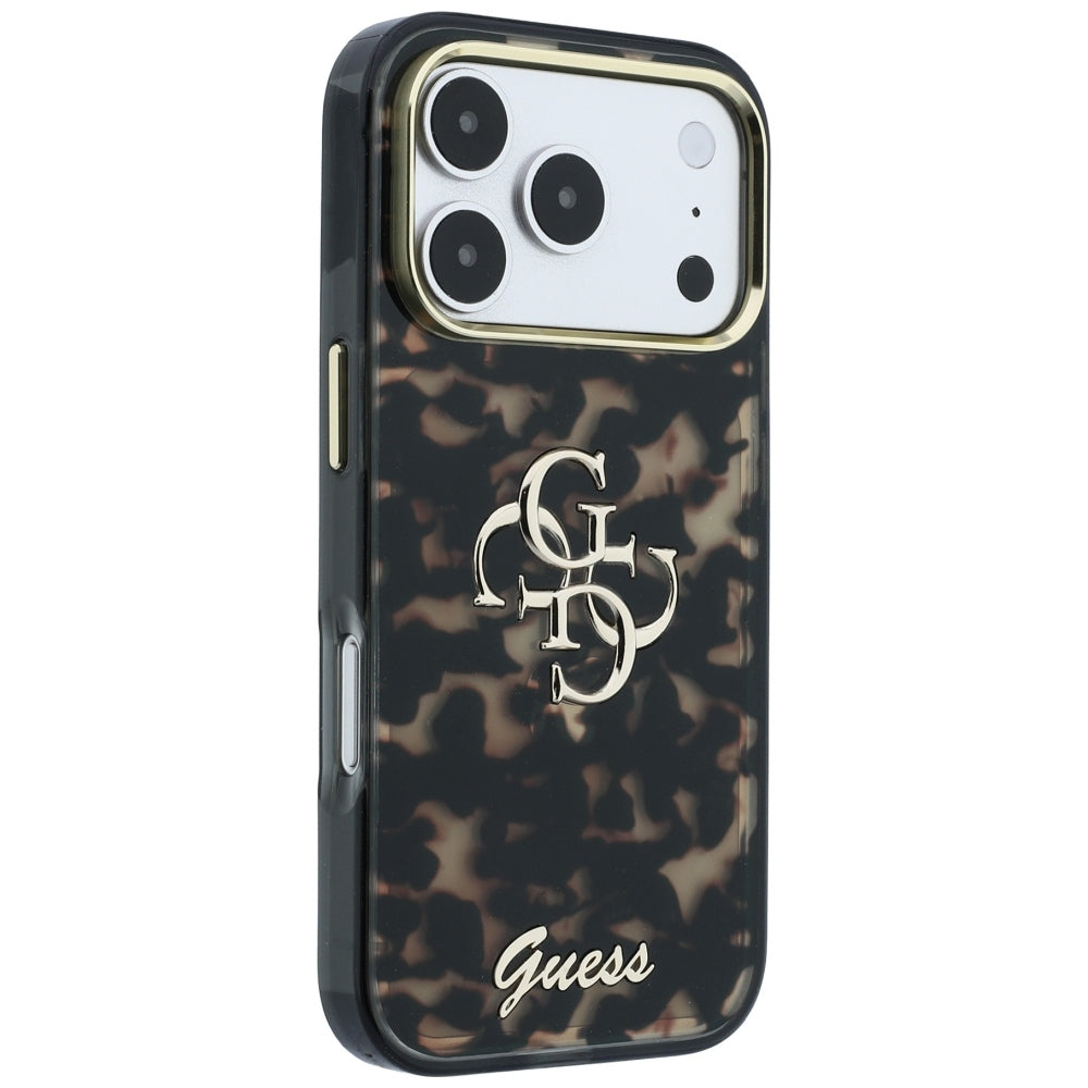 Coque pour Apple iPhone 18 Pro Max / 17 Pro Max, Guess, IML 4G Metal Script, Marron