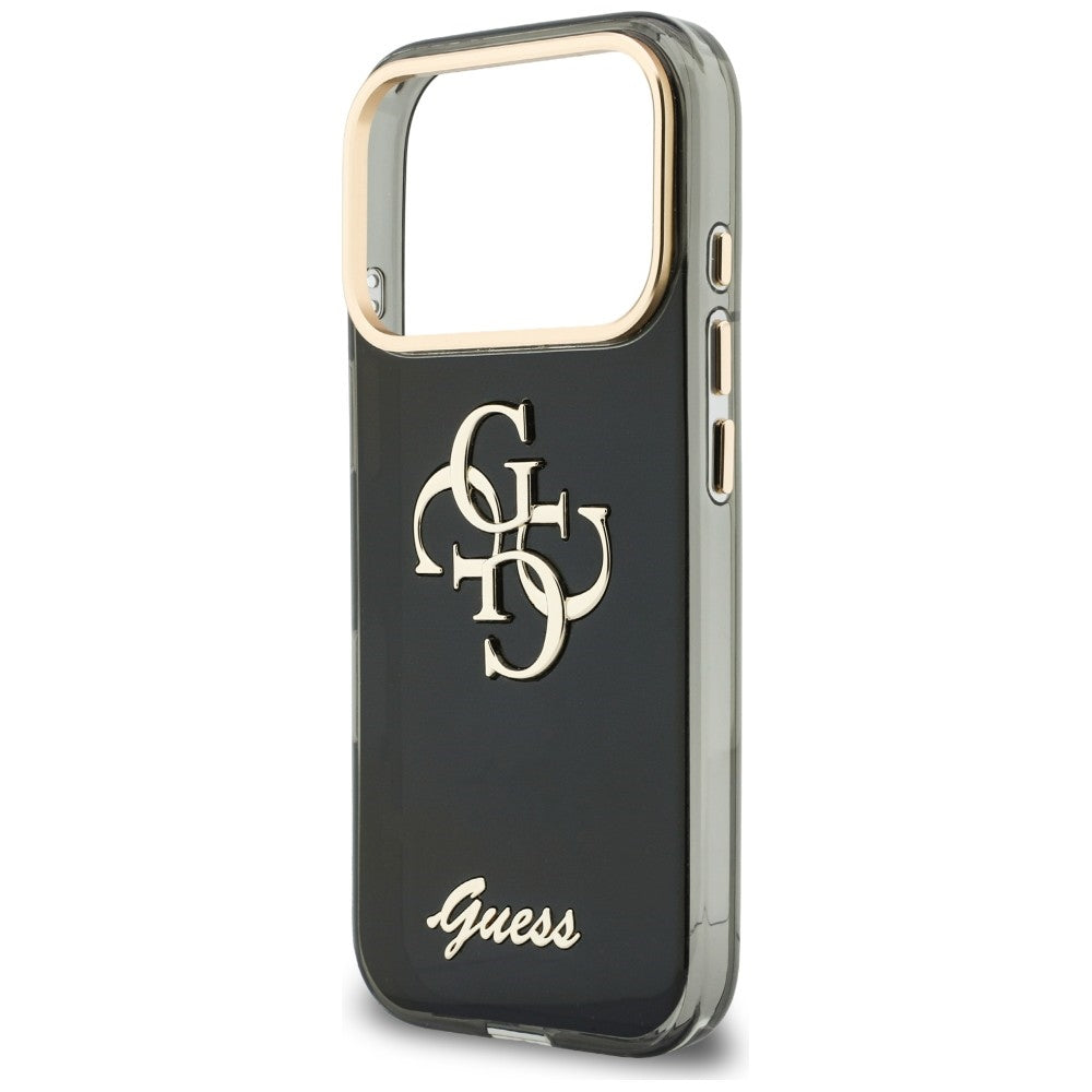 Coque pour Apple iPhone 18 Pro Max / 17 Pro Max, Guess, IML 4G Metal Script, Noire