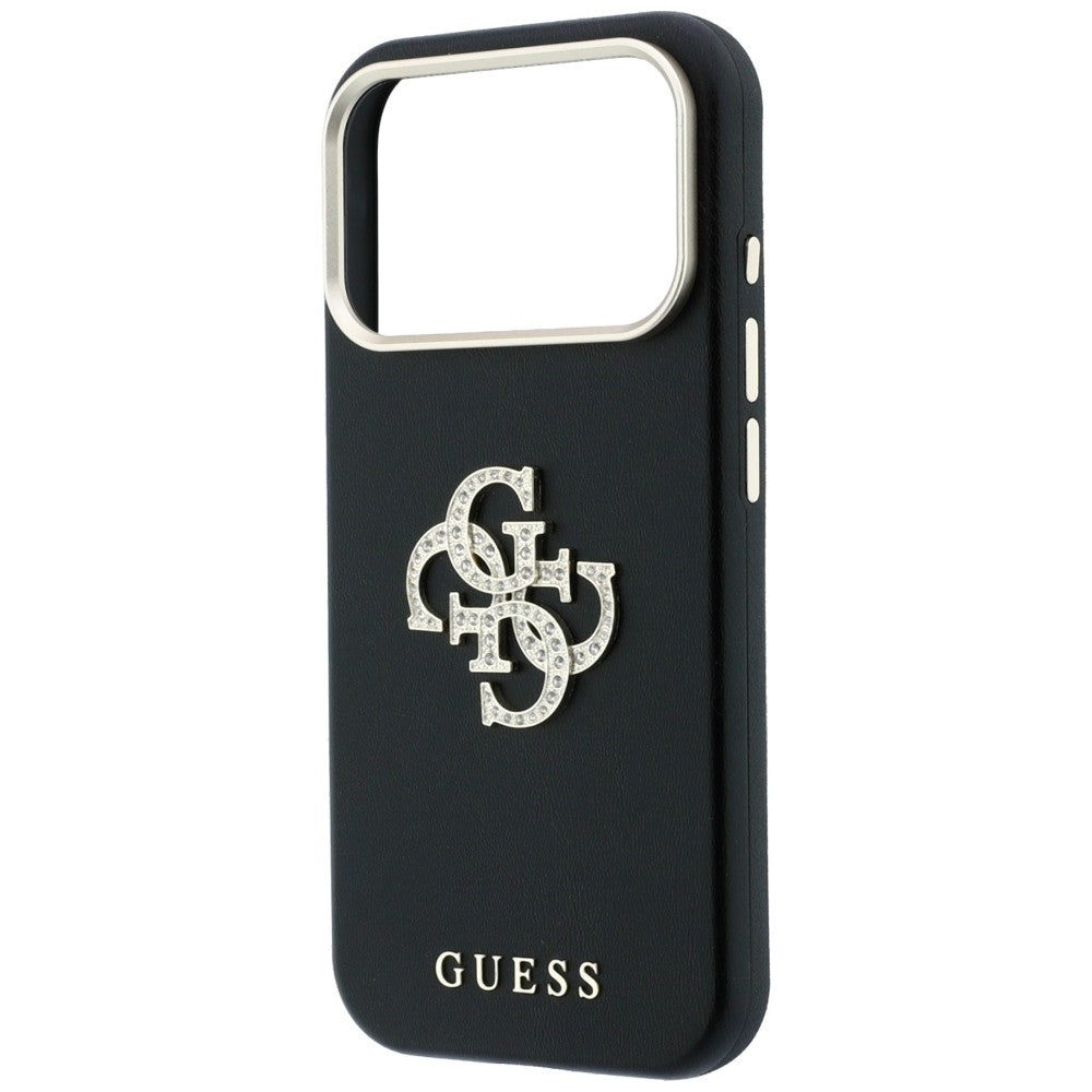 Coque pour Apple iPhone 18 Pro Max / 17 Pro Max, Guess, Logo Strass Lisse Grand, Bordeaux