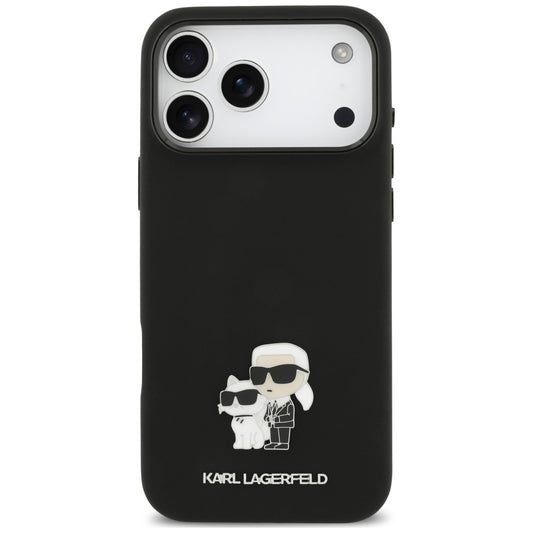 Case for Apple iPhone 18 Pro Max / 17 Pro Max, Karl Lagerfeld, Karl & Choupette Metal Pin, Black
